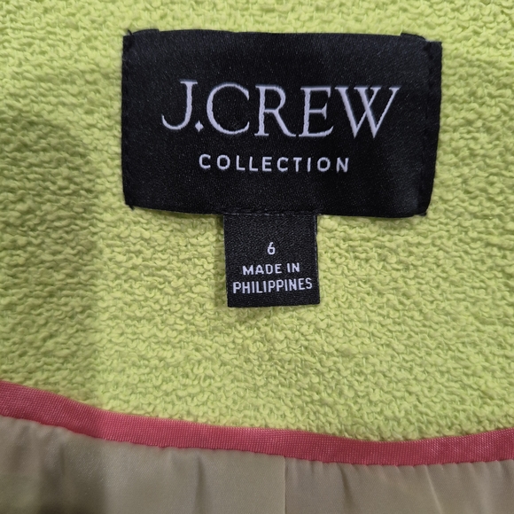 J. Crew Women's Vibrant Lime Blazer Size 6 In Prestige Condition - Picture 6 of 7